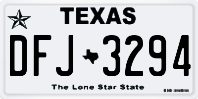 TX license plate DFJ3294