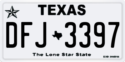 TX license plate DFJ3397