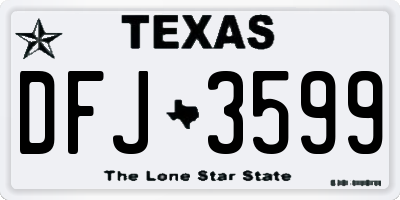 TX license plate DFJ3599
