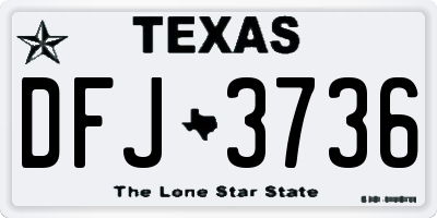 TX license plate DFJ3736