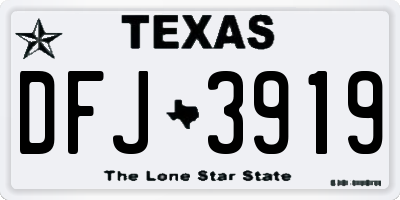 TX license plate DFJ3919