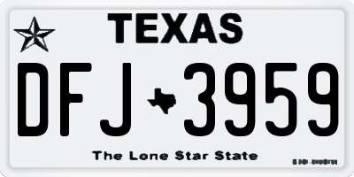 TX license plate DFJ3959