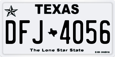 TX license plate DFJ4056