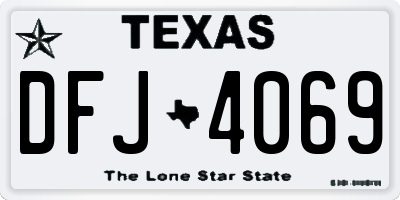 TX license plate DFJ4069