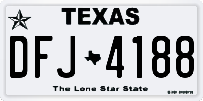 TX license plate DFJ4188