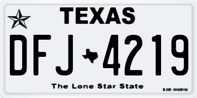 TX license plate DFJ4219