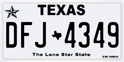 TX license plate DFJ4349