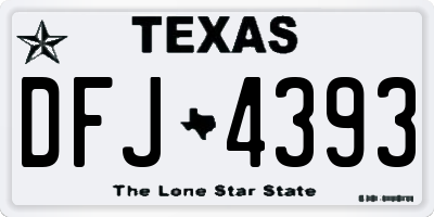 TX license plate DFJ4393