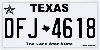 TX license plate DFJ4618