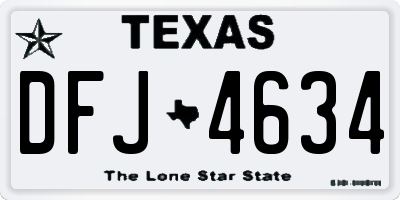 TX license plate DFJ4634