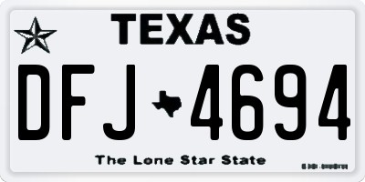 TX license plate DFJ4694