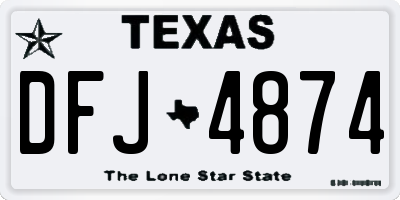 TX license plate DFJ4874