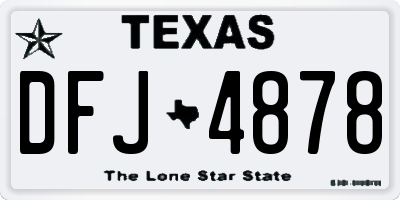 TX license plate DFJ4878