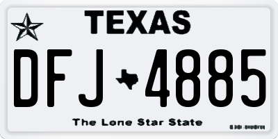 TX license plate DFJ4885