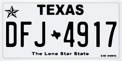 TX license plate DFJ4917