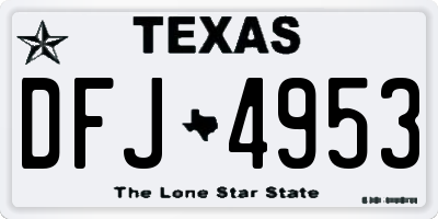 TX license plate DFJ4953