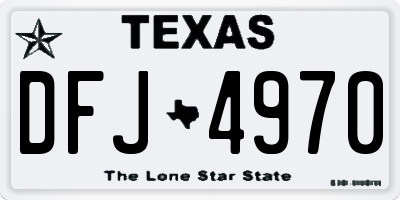 TX license plate DFJ4970