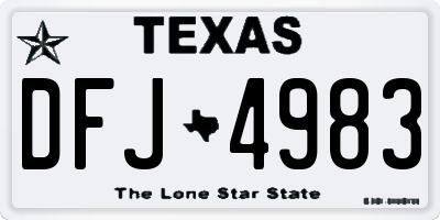 TX license plate DFJ4983