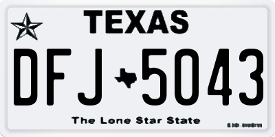 TX license plate DFJ5043