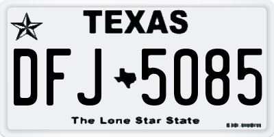 TX license plate DFJ5085