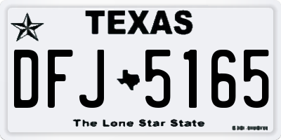TX license plate DFJ5165