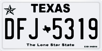TX license plate DFJ5319