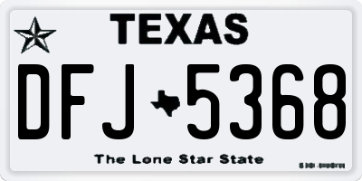 TX license plate DFJ5368