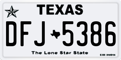TX license plate DFJ5386