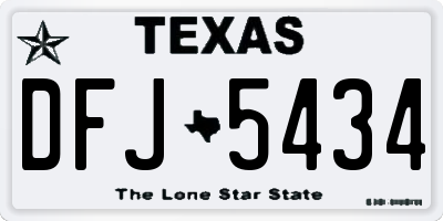 TX license plate DFJ5434