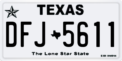 TX license plate DFJ5611