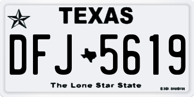 TX license plate DFJ5619