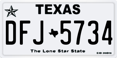 TX license plate DFJ5734