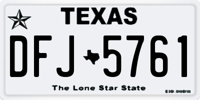 TX license plate DFJ5761