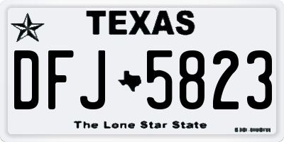 TX license plate DFJ5823