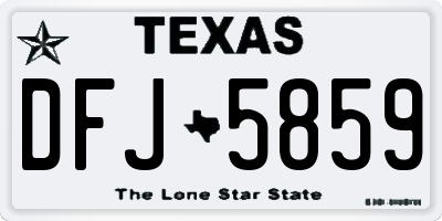 TX license plate DFJ5859