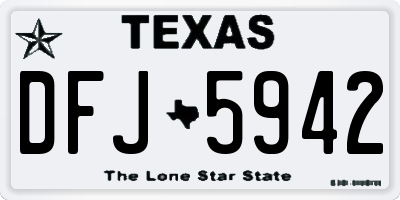TX license plate DFJ5942