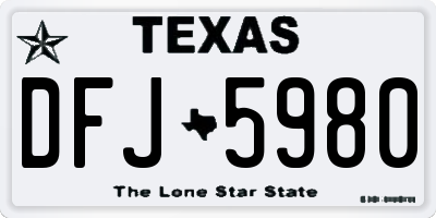 TX license plate DFJ5980