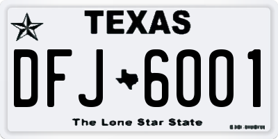 TX license plate DFJ6001