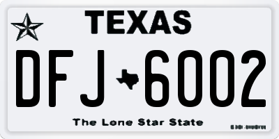 TX license plate DFJ6002