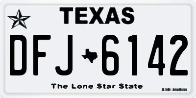 TX license plate DFJ6142