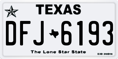 TX license plate DFJ6193