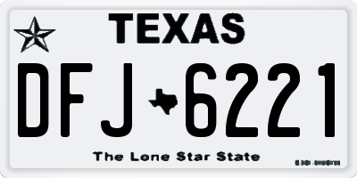 TX license plate DFJ6221