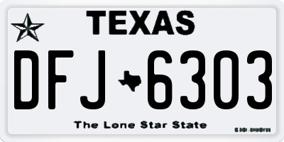TX license plate DFJ6303