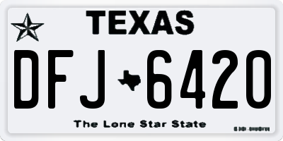 TX license plate DFJ6420