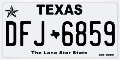 TX license plate DFJ6859