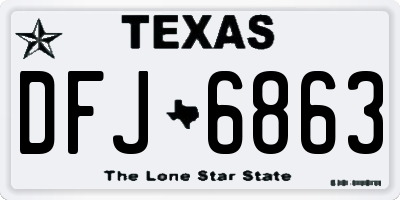 TX license plate DFJ6863
