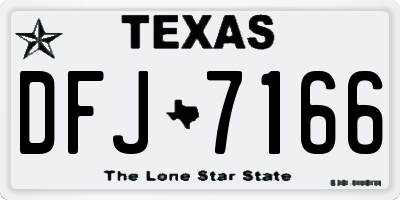 TX license plate DFJ7166