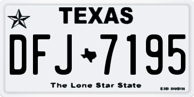 TX license plate DFJ7195