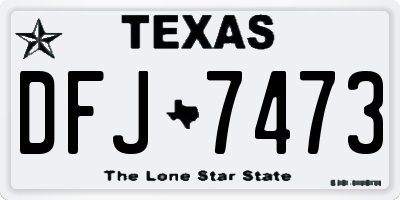 TX license plate DFJ7473