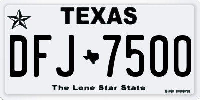 TX license plate DFJ7500